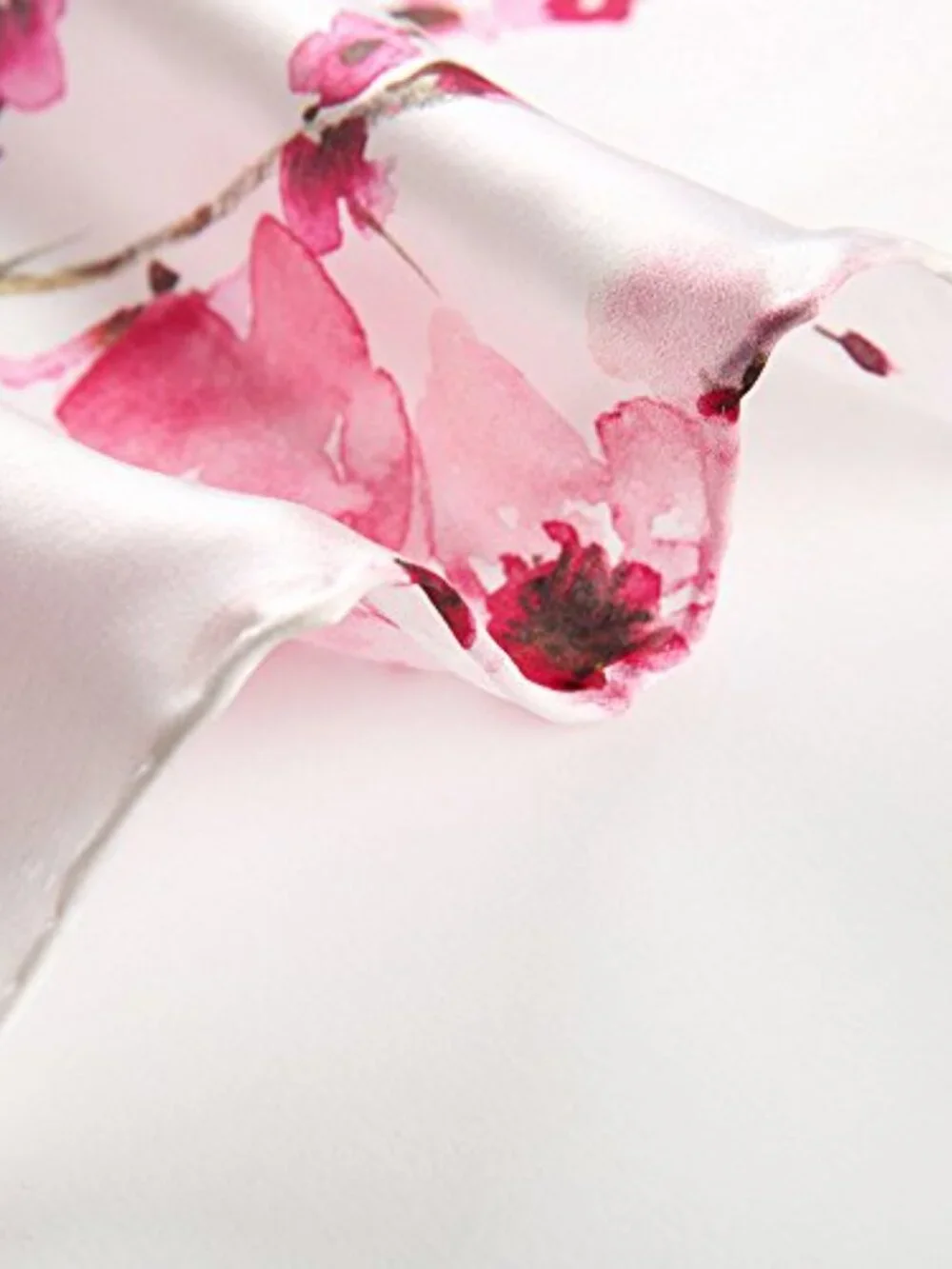 100% Mulberry Silk Floral Print Long Scarf Shawl Hair Wrap Gift Packed